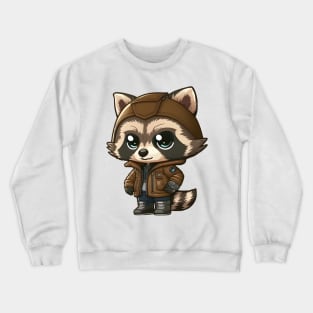 Cool Raccoon in a Hooded Jumper BG Crewneck Sweatshirt